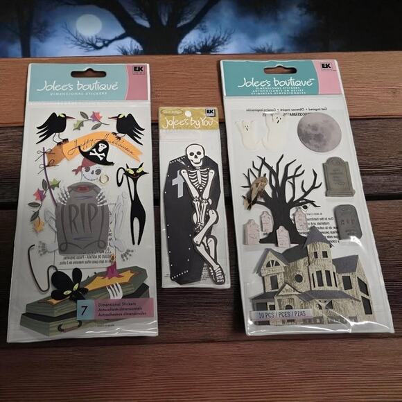Halloween Sticker Lot: Jolee's Creepy Crows 2002 Series 1 Skeleton Haunted House - Picture 9 of 9